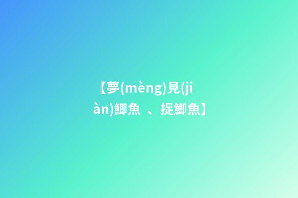【夢(mèng)見(jiàn)鯽魚、捉鯽魚】